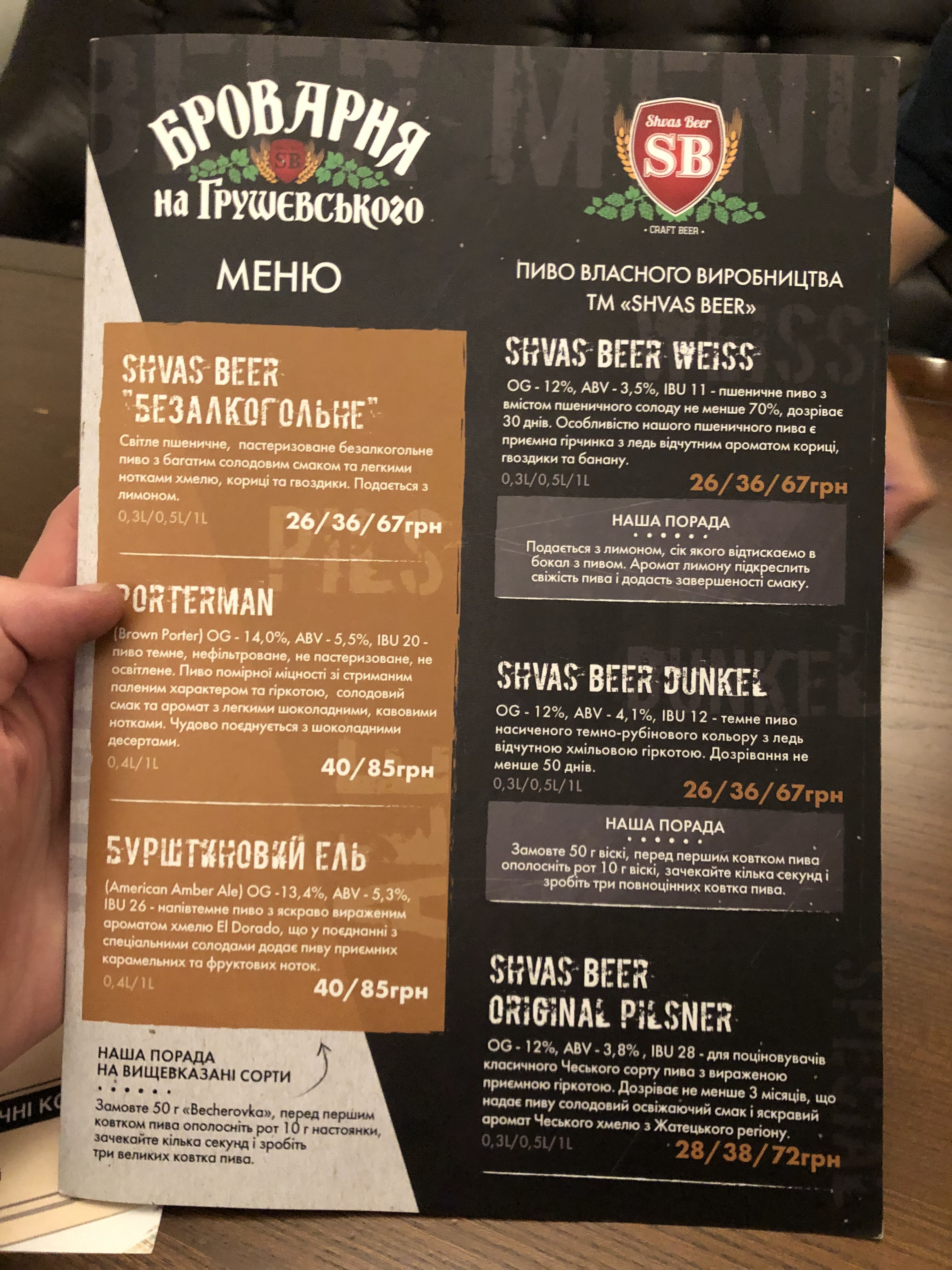 Brewery on Grushevskogo menu 6