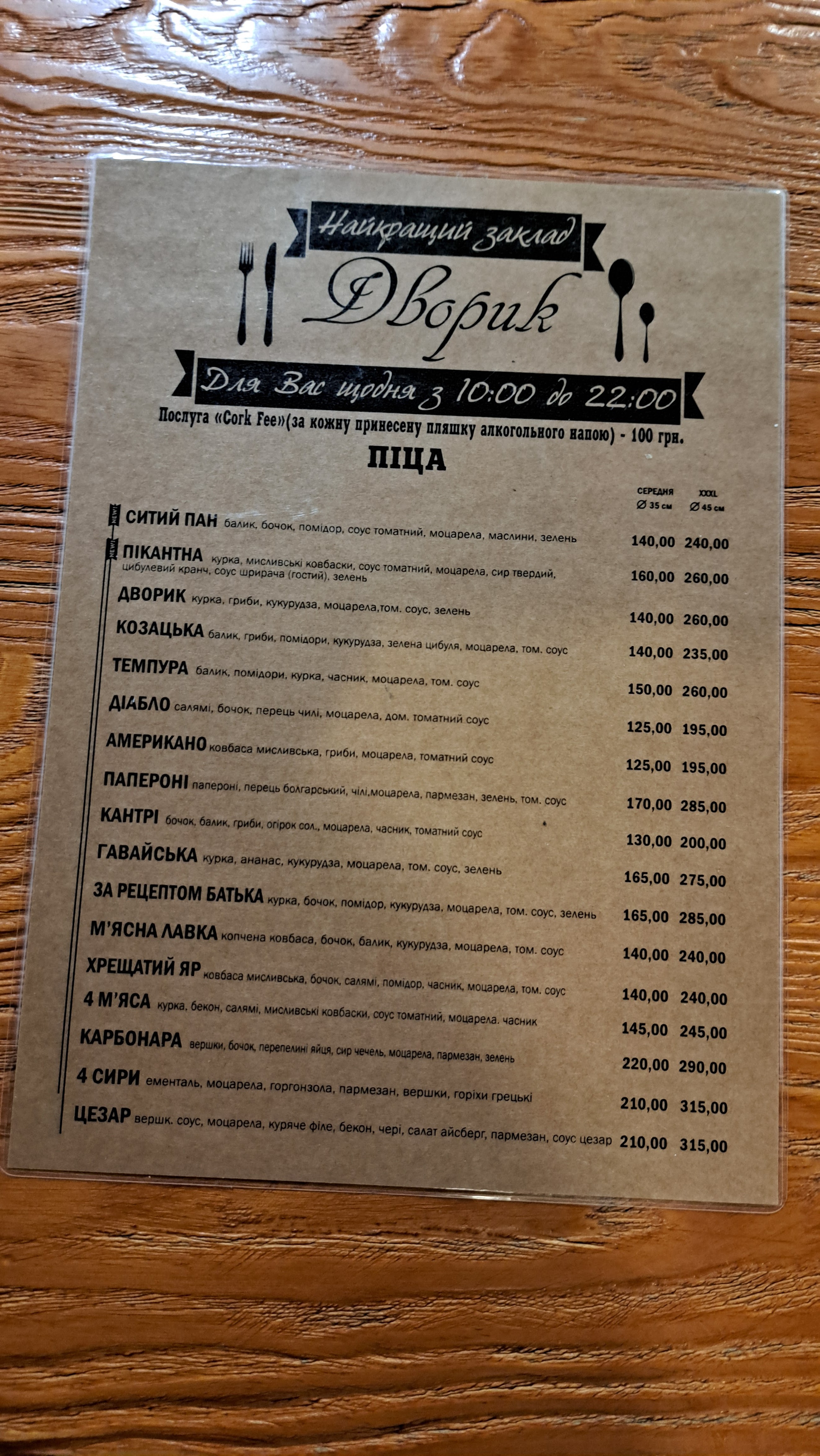 Dvoryk menu 2