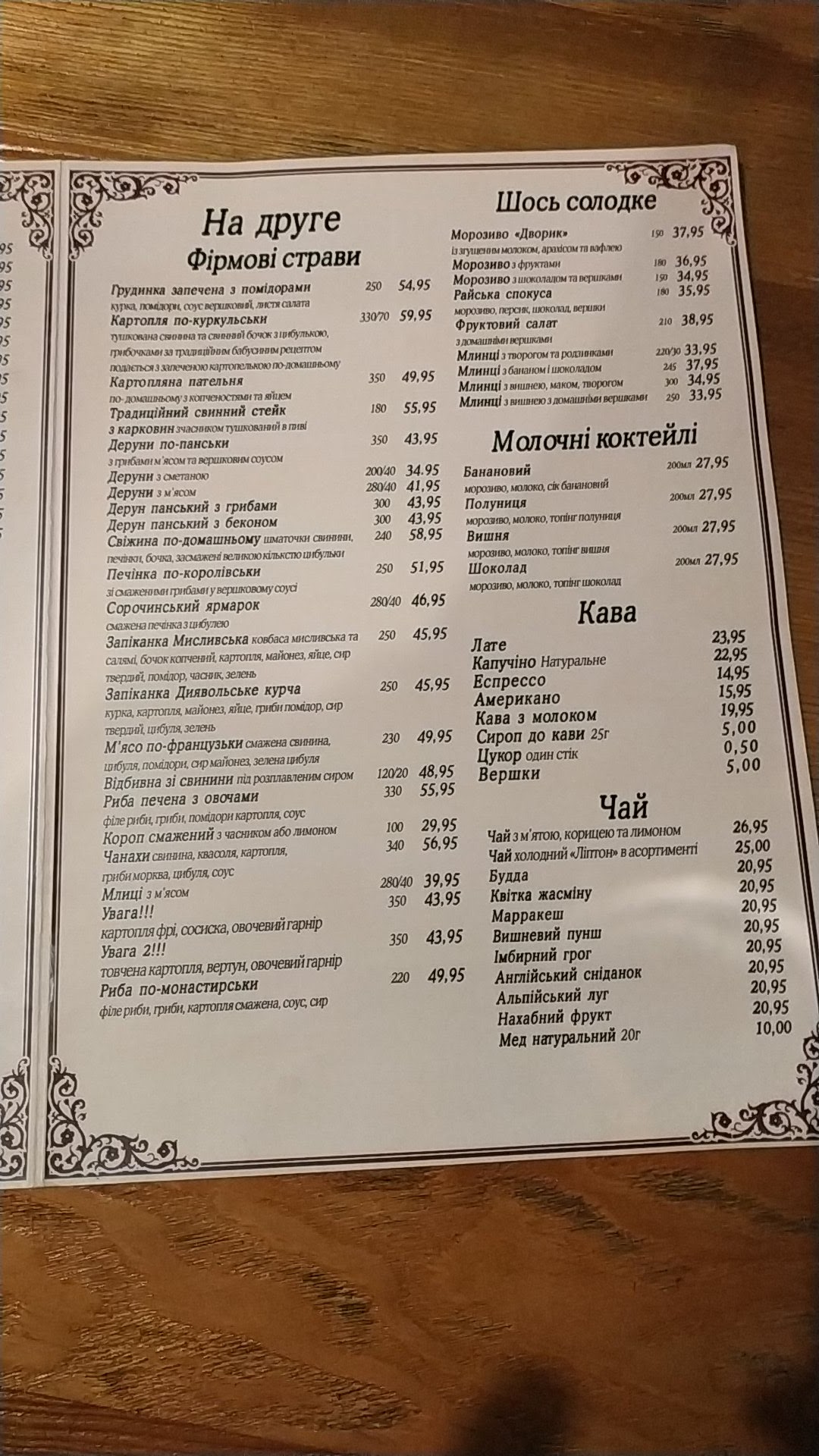 Dvoryk menu 7