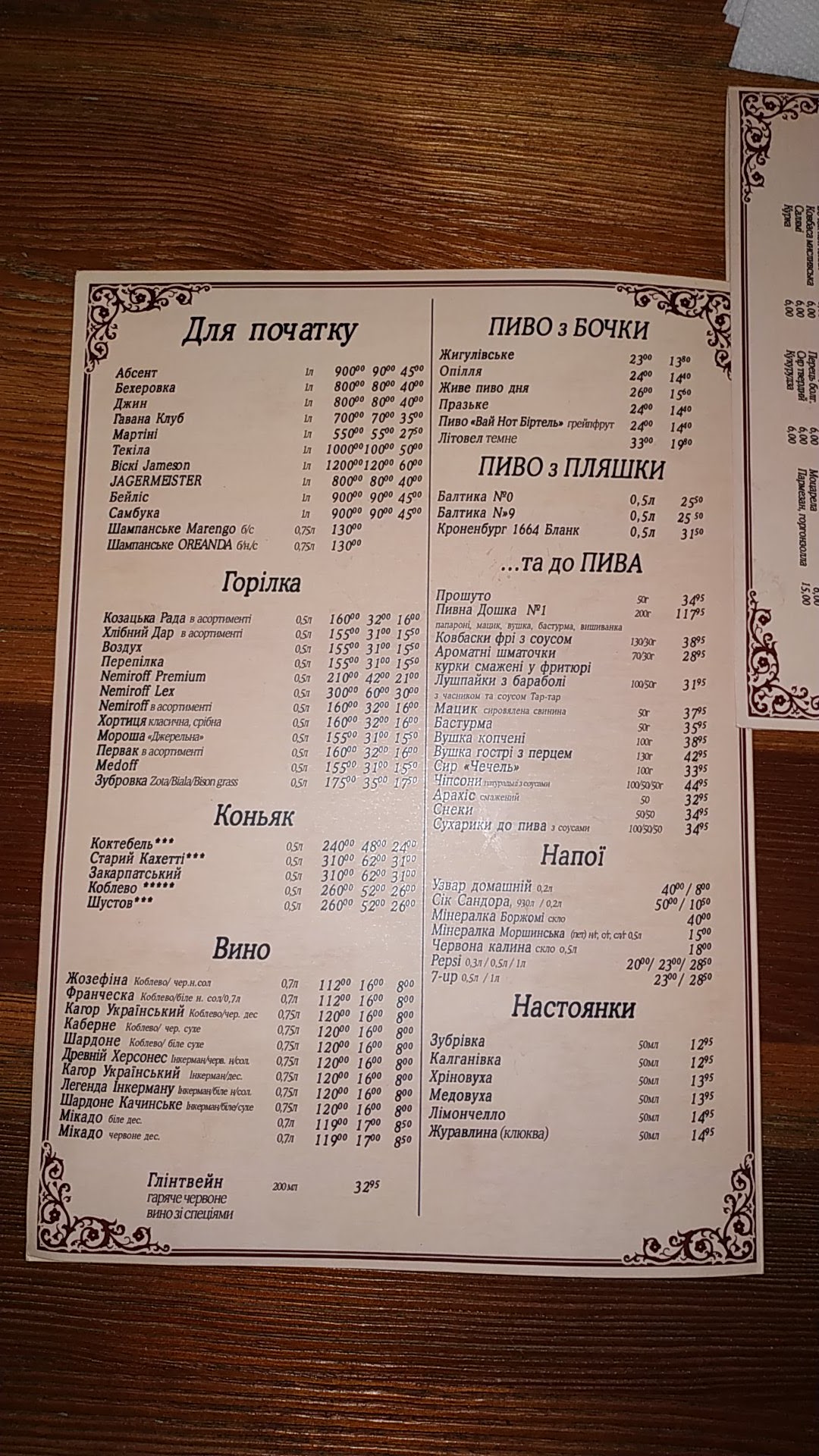 Dvoryk menu 9