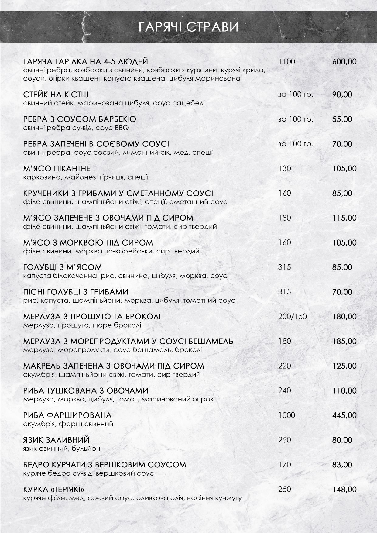 Мандарин menu 3