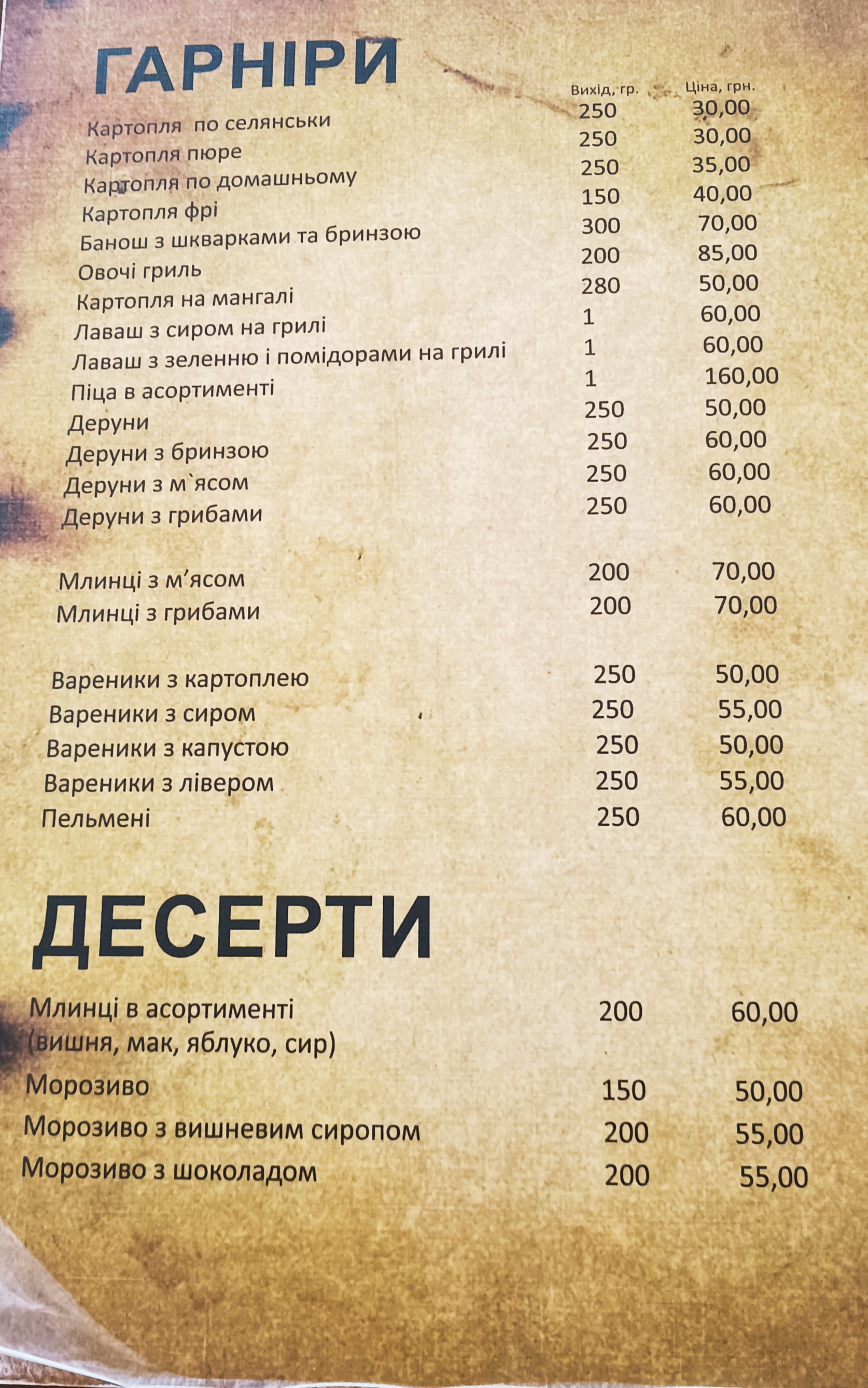 Kafe Khmelʹnytsʹkyy menu 5