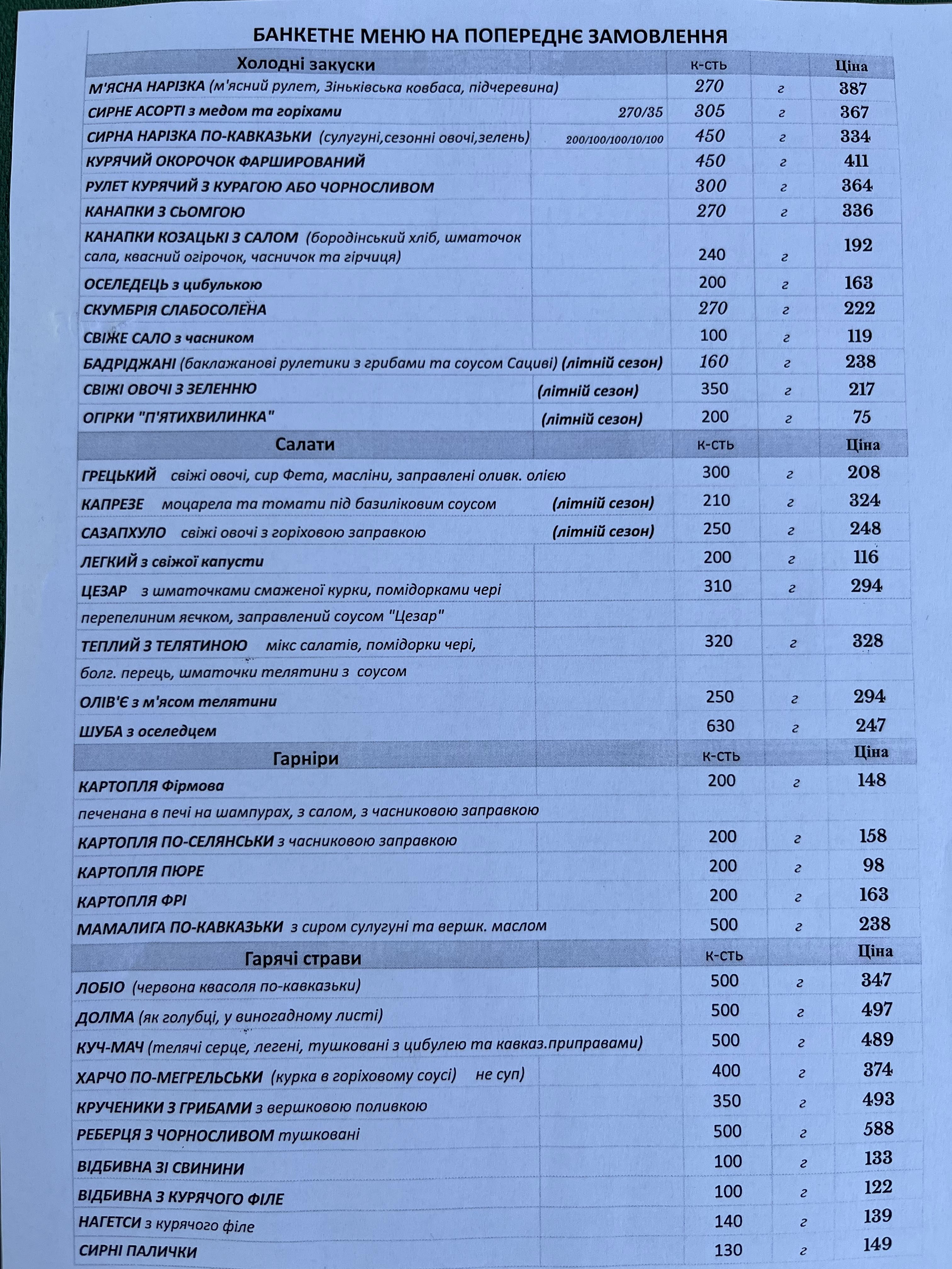 Ritsa menu 2