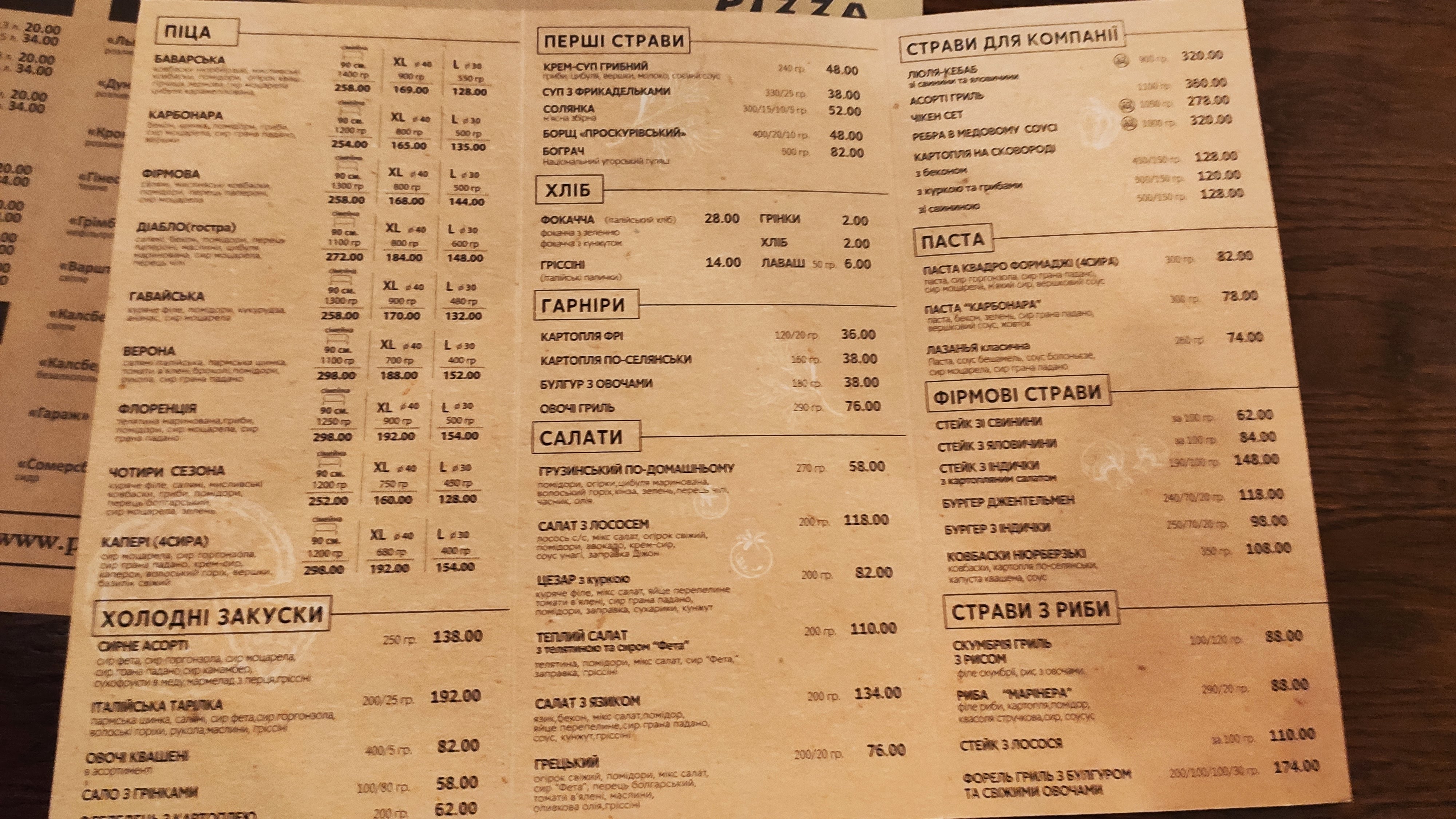 Mriya menu 2