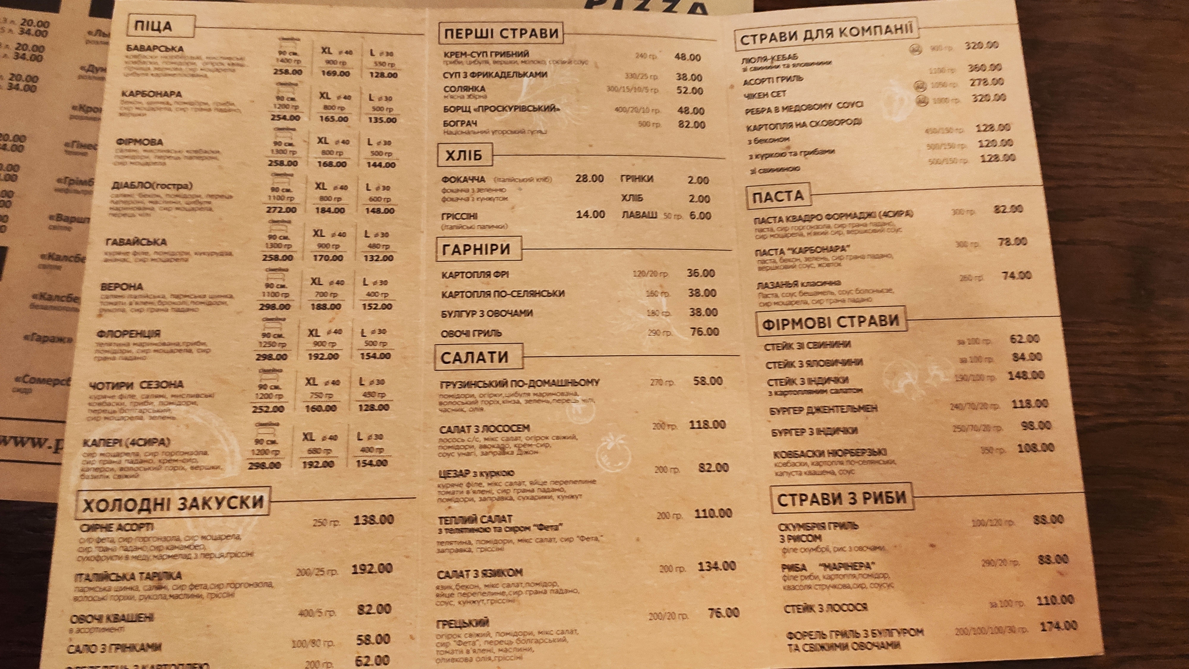 Mriya menu 3