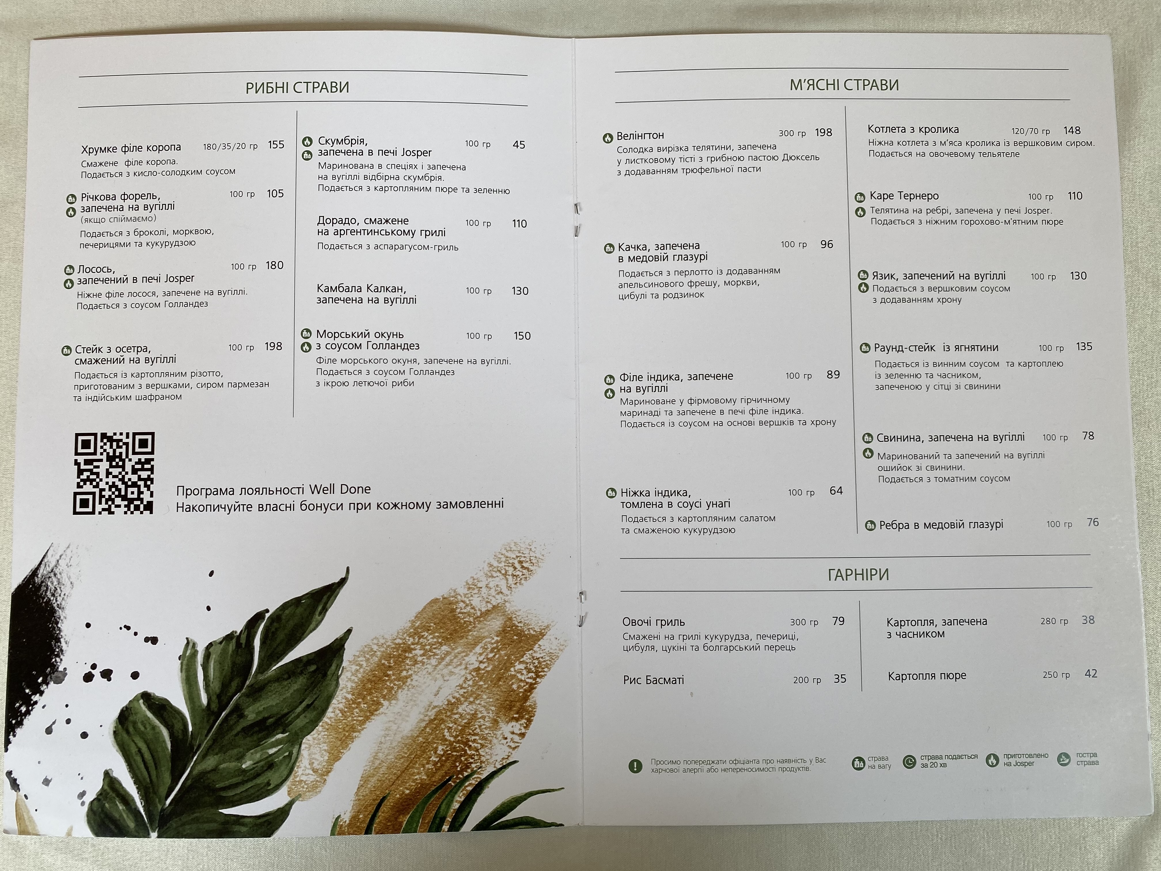 Garden at the European menu 1