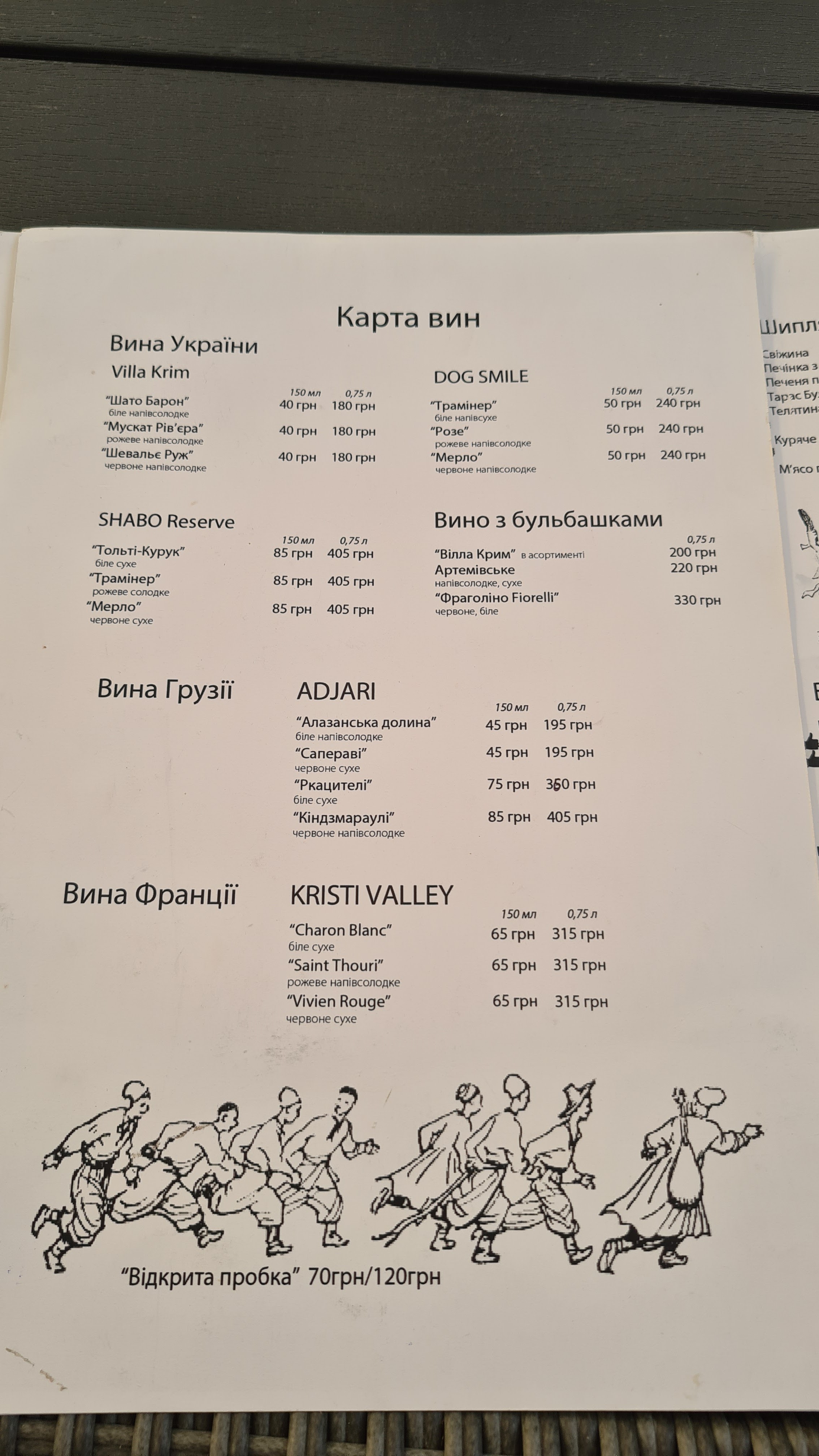 Dykanʹka menu 5