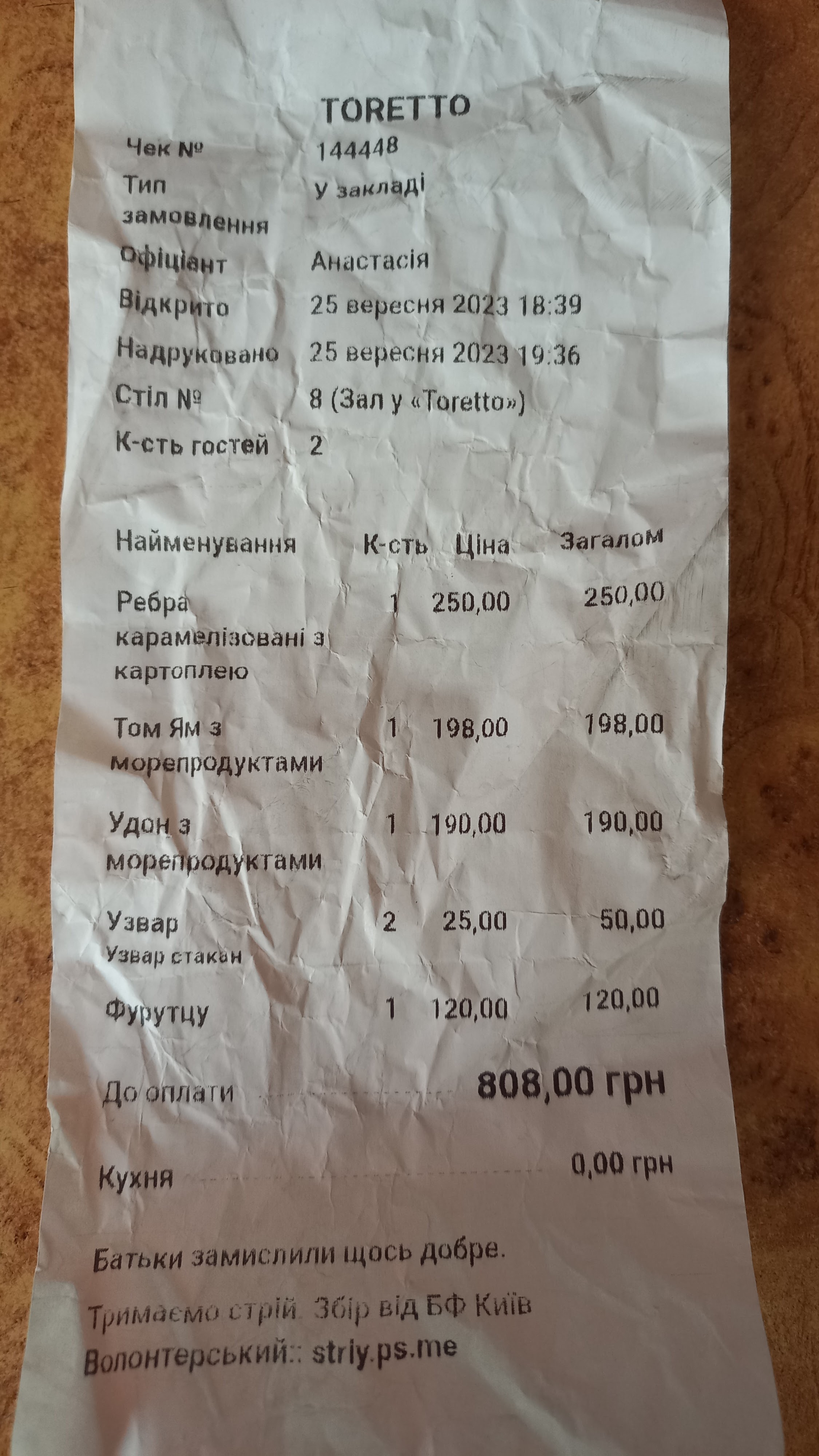 Ресторан Toretto menu 2