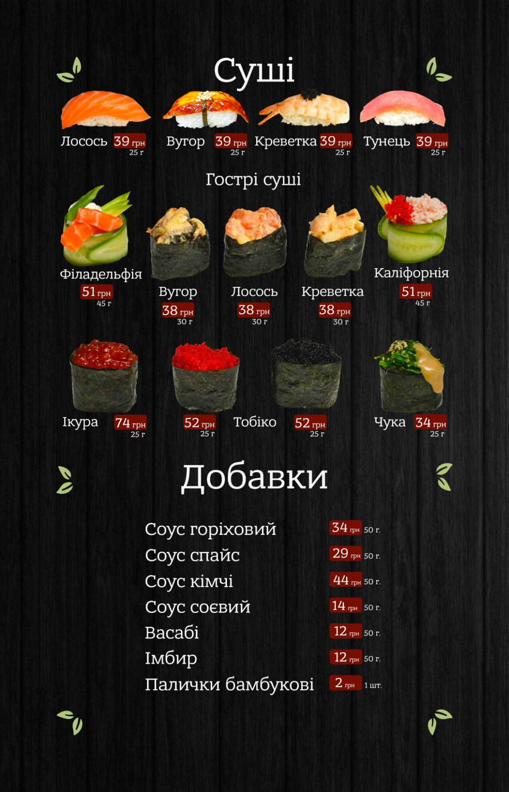 Pizza 57 menu 1