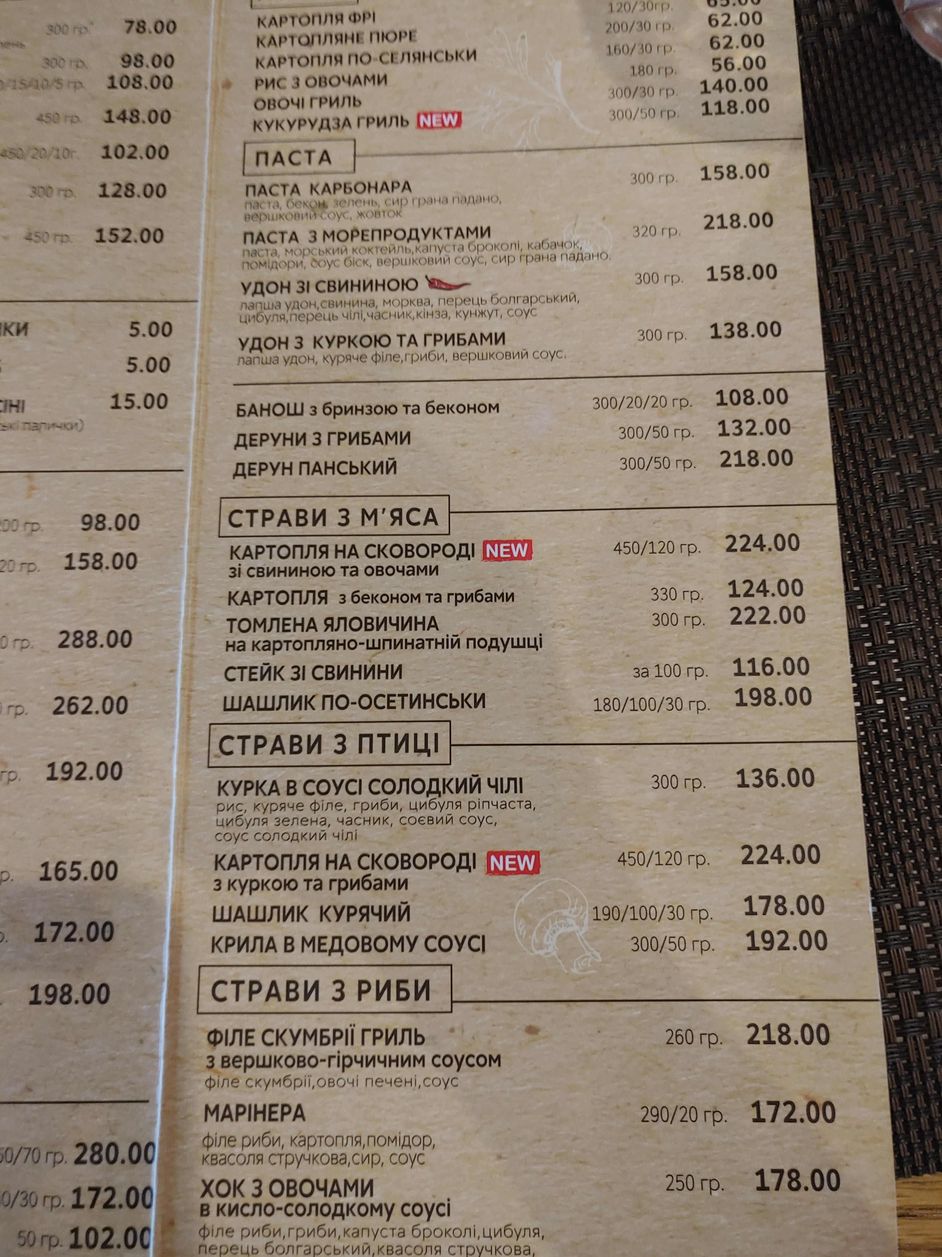 Mriya menu 5