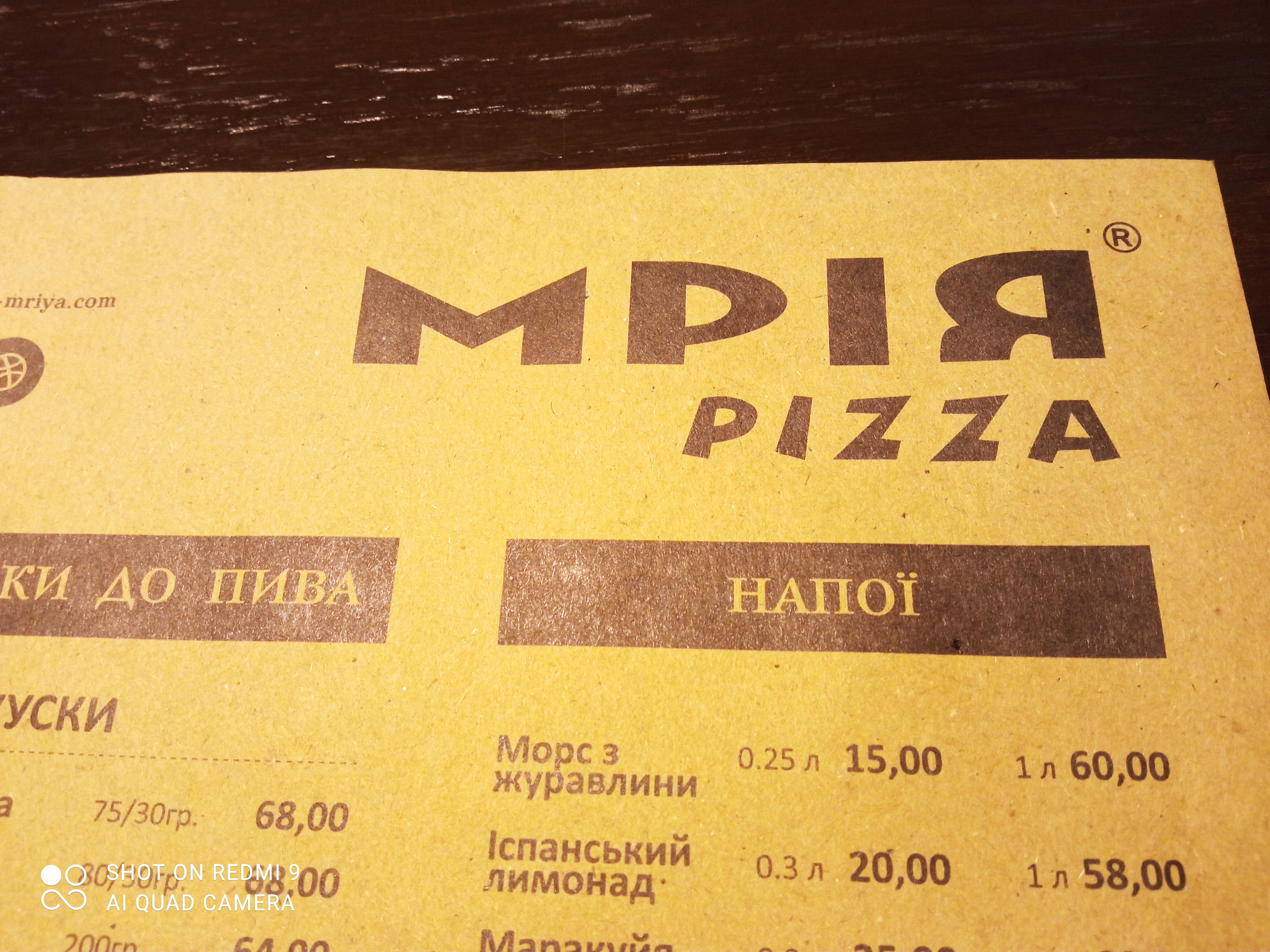 Сімейна ресторація «Мрія» menu 12