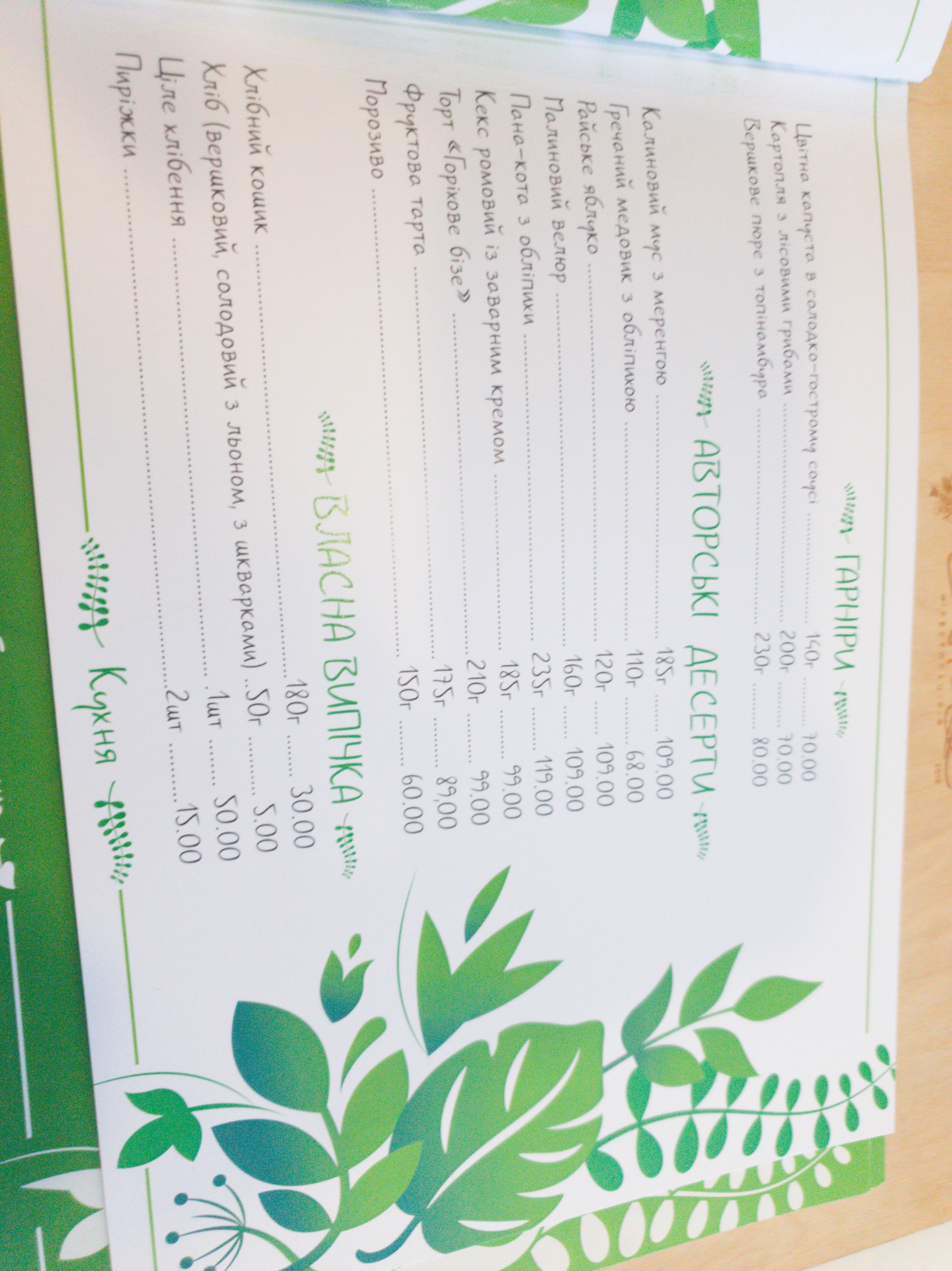 Nova Provintsiya menu 5