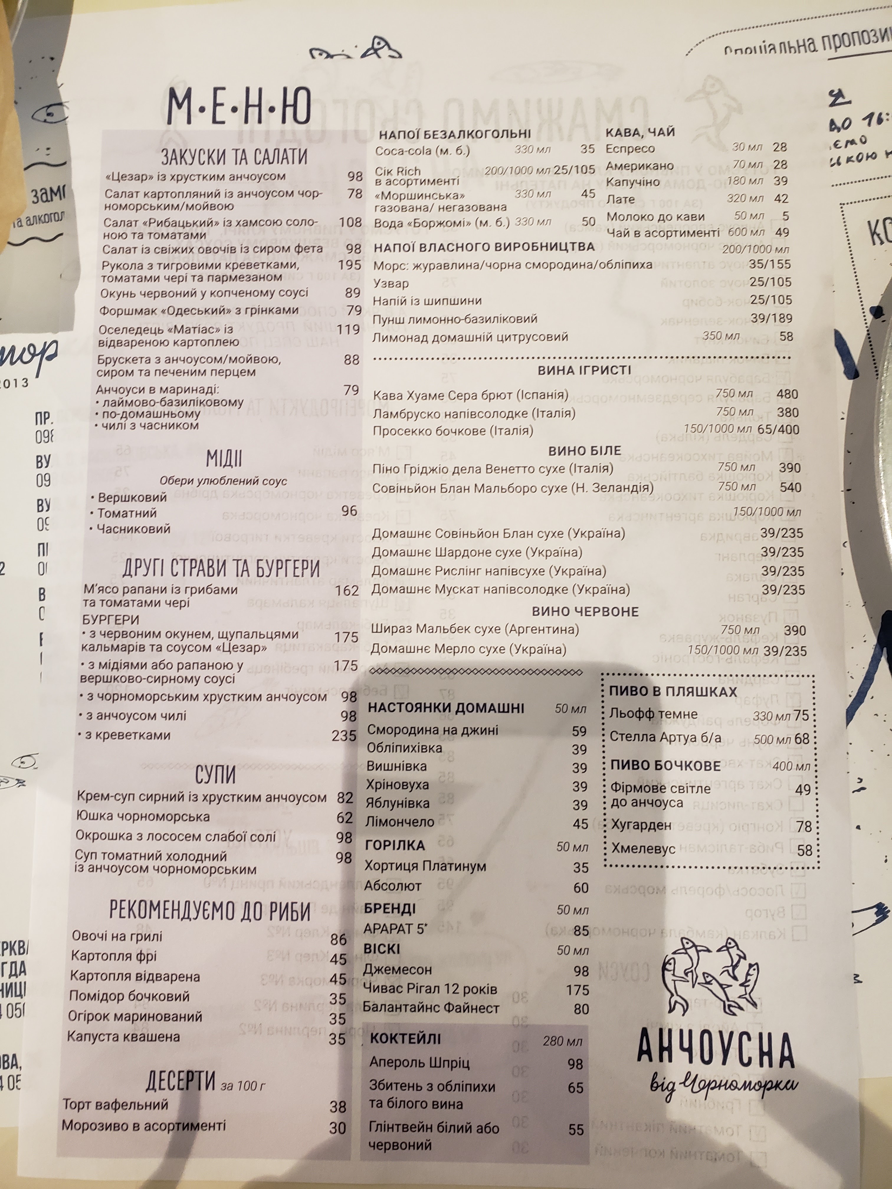 Чорноморка Вінниця menu 4