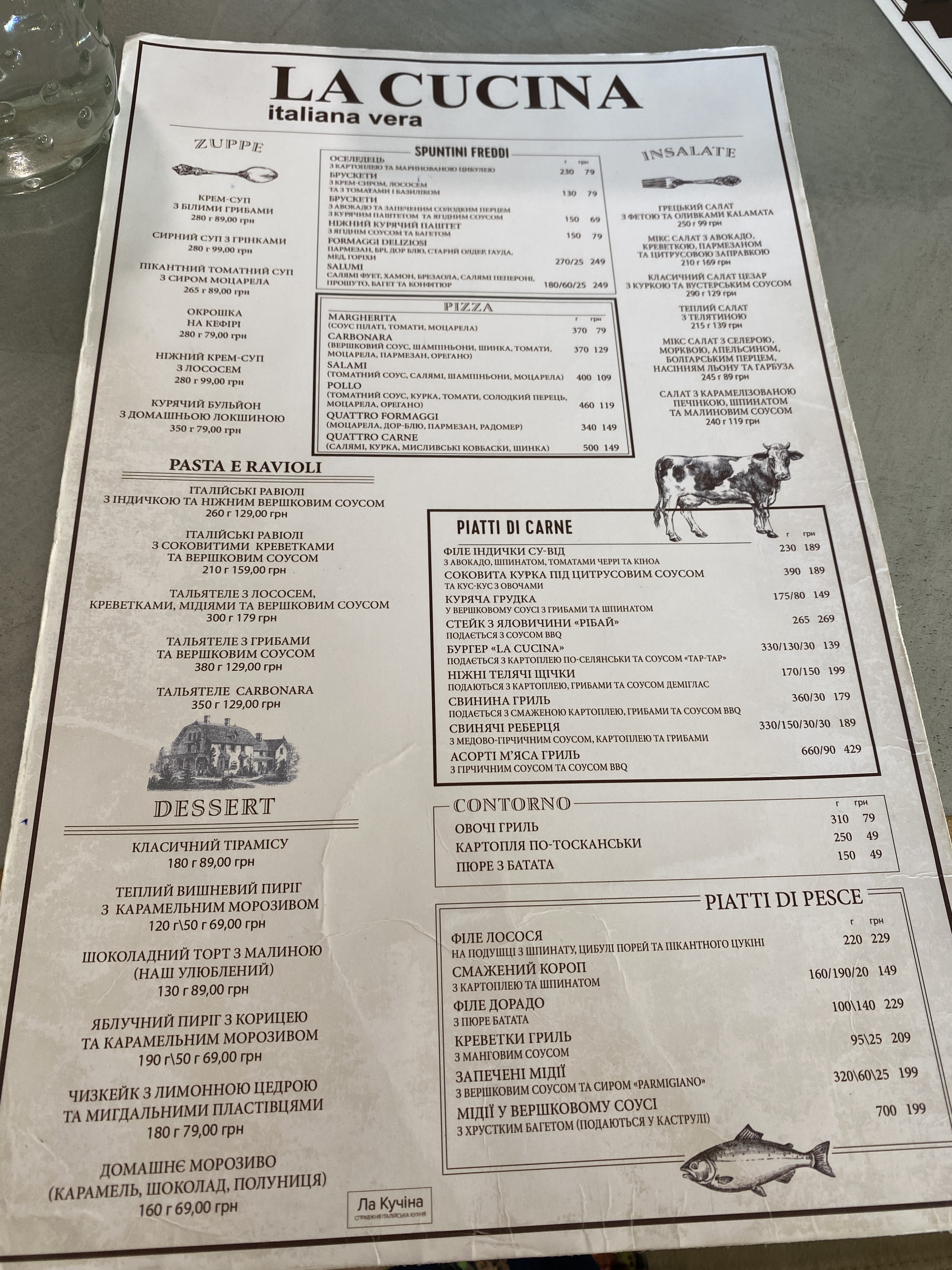 La cucina menu 5