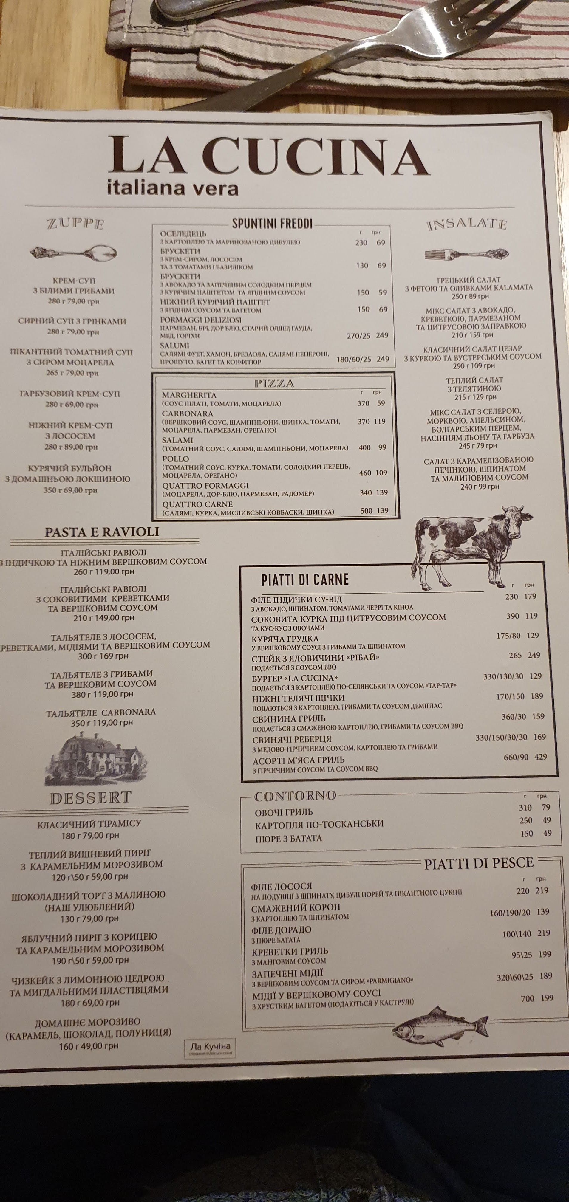 La cucina menu 11