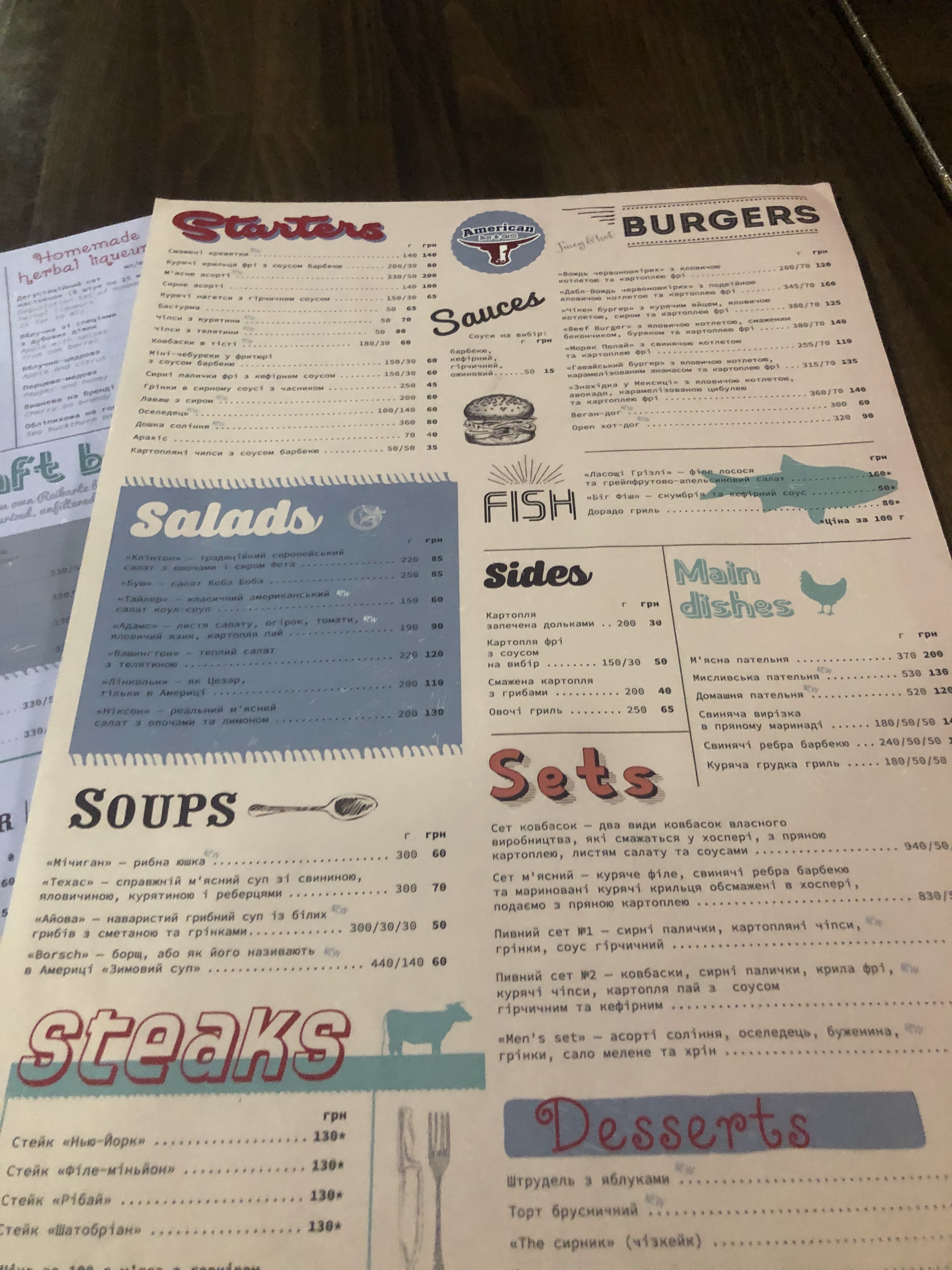 American Bar&Grill menu 2