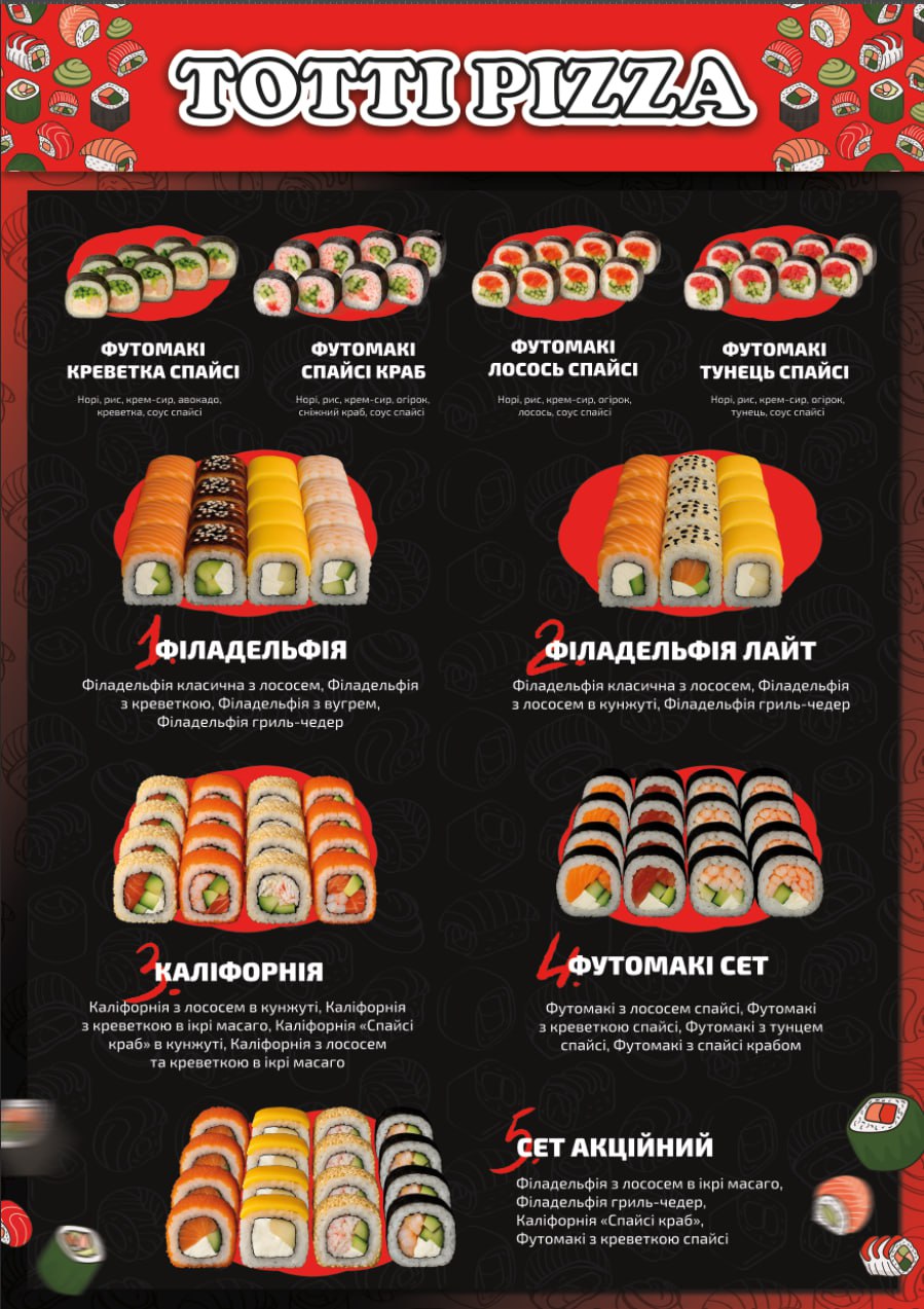 TOTTI PIZZA menu 2
