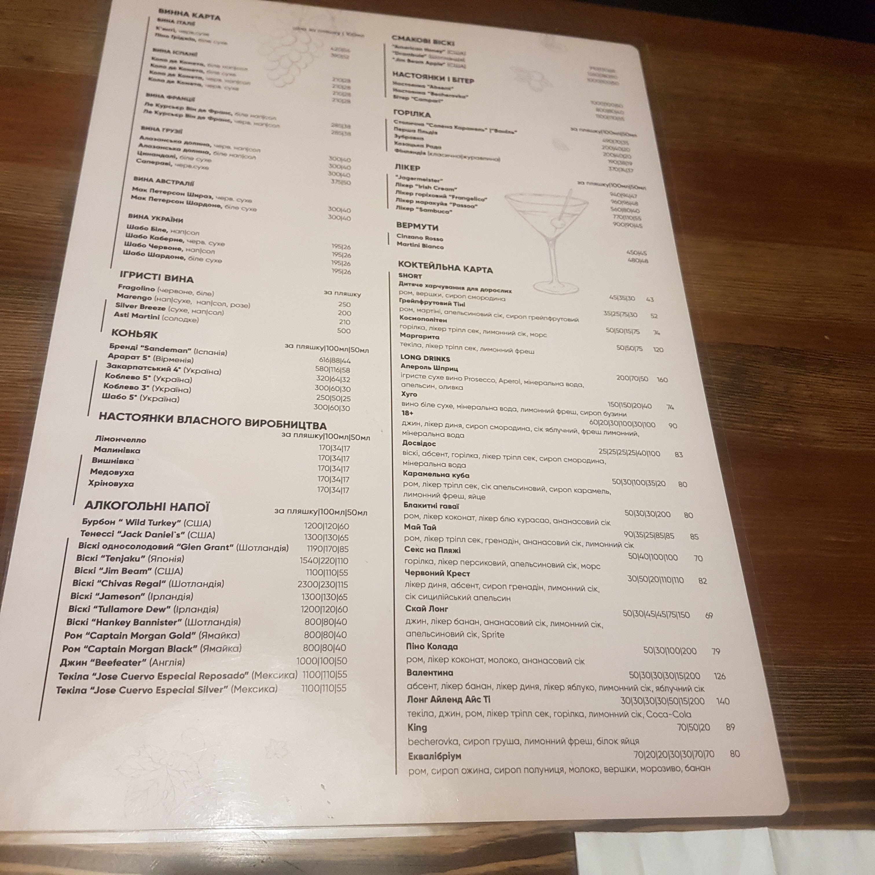 TerraMare menu 1