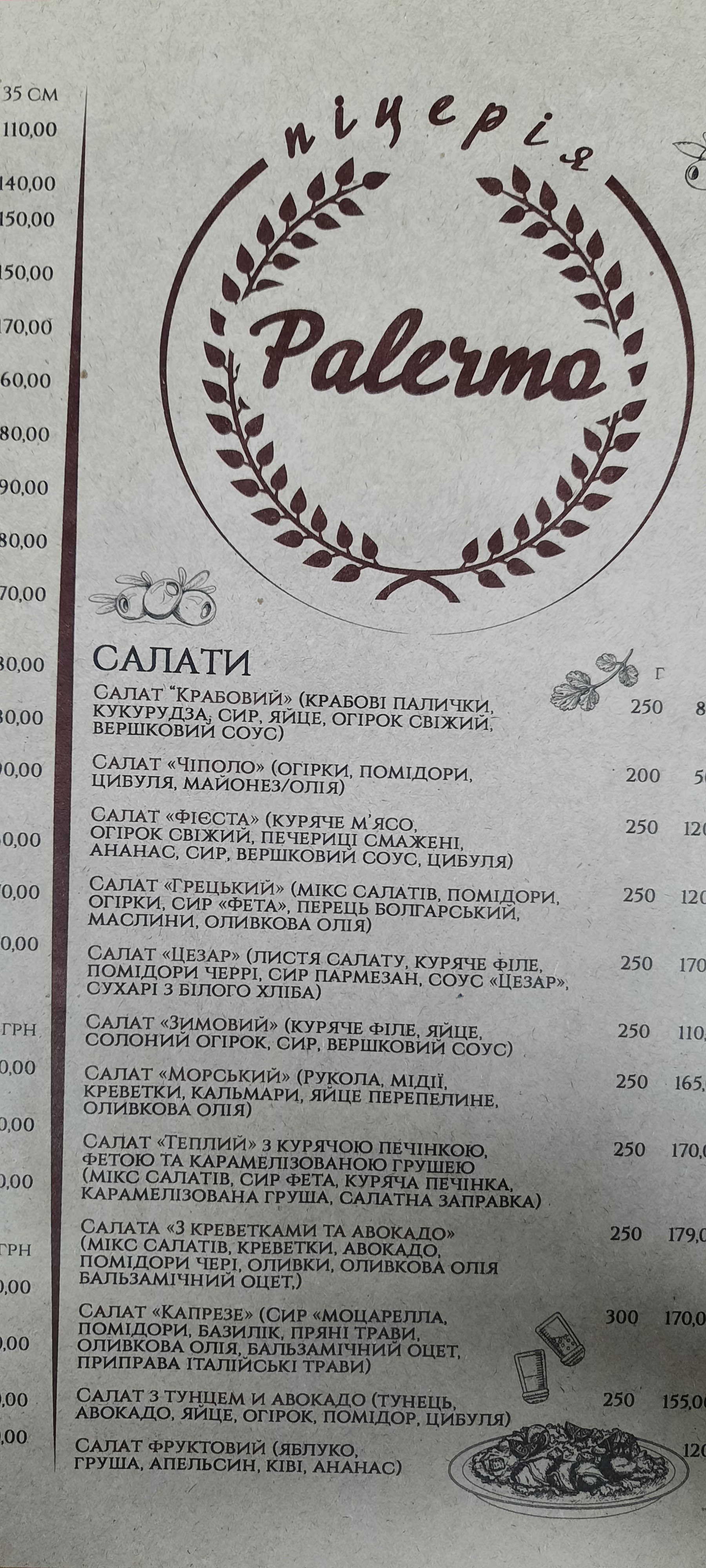 Пиццерия Палермо menu 3
