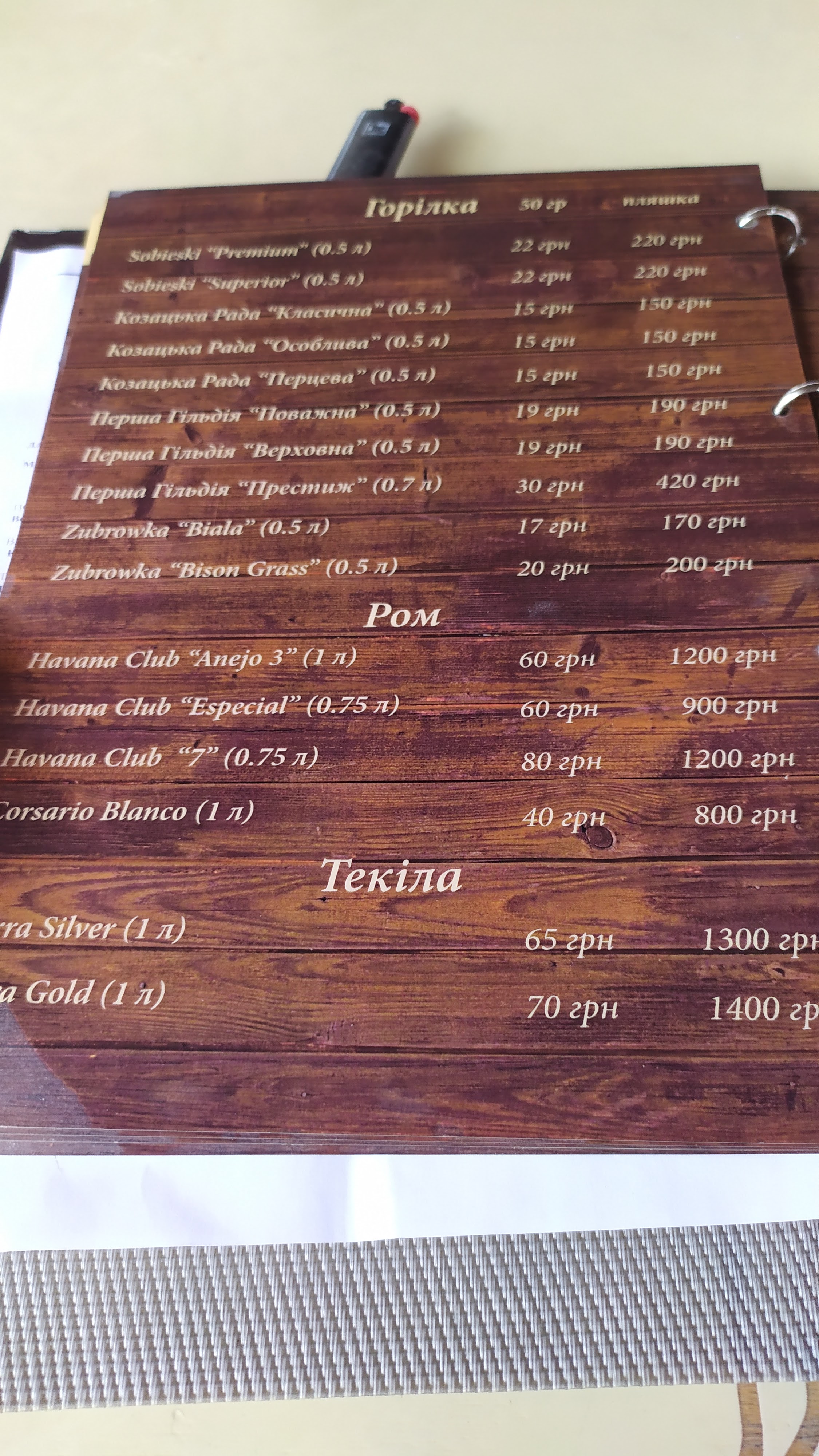 Vinnytsʹki Kurkuli menu 3