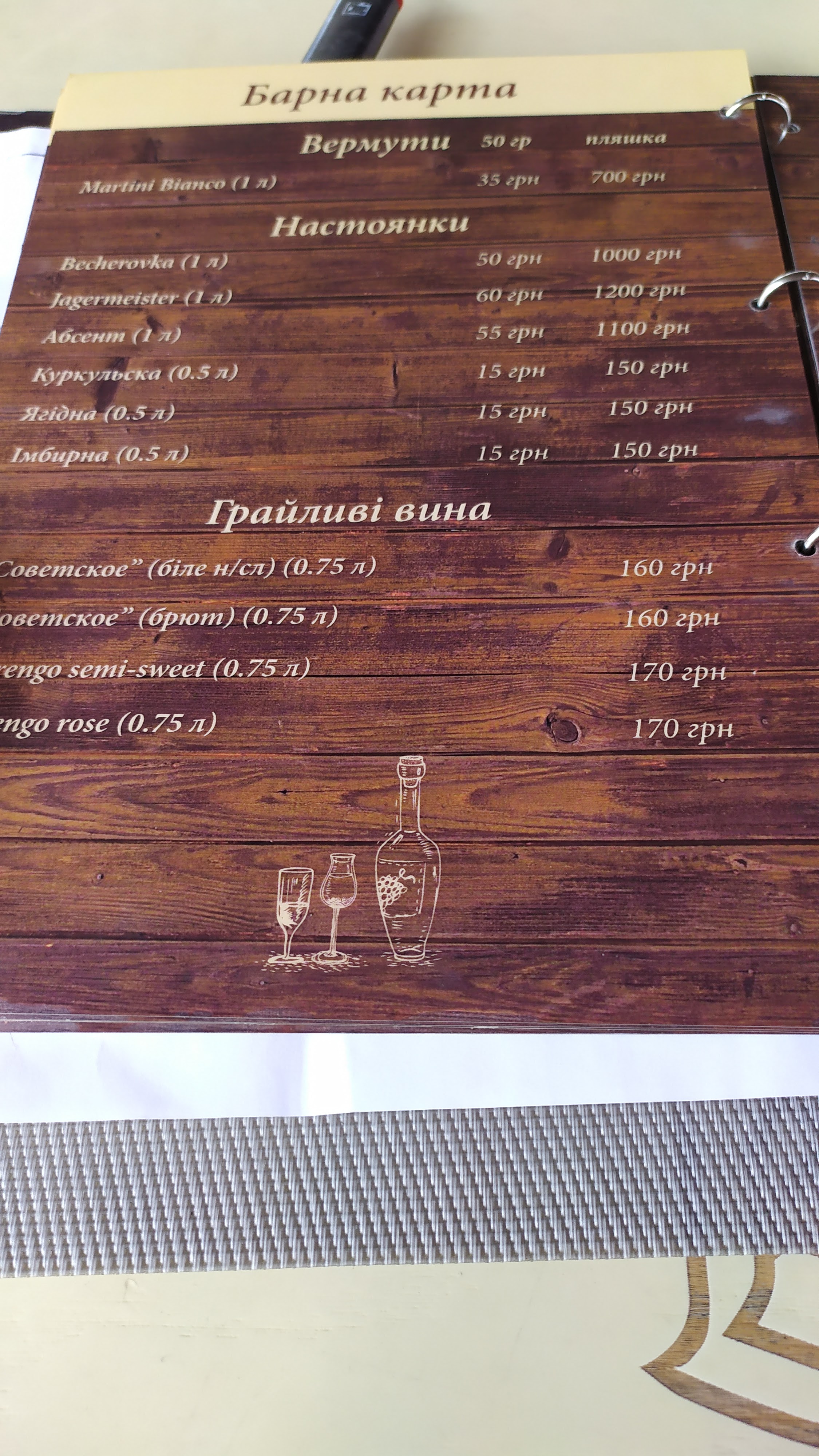 Vinnytsʹki Kurkuli menu 4